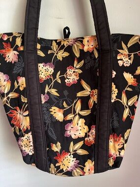 Y2K Vintage Black Floral Tote Bag Purse Flower Cottagecore Fairycore Whimsy